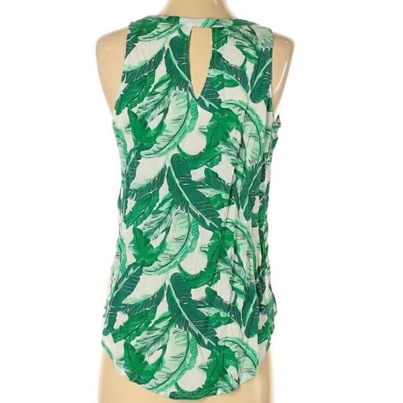 Old Navy Green Palm Print Sleeveless Top Sz XL - Picture 3 of 6